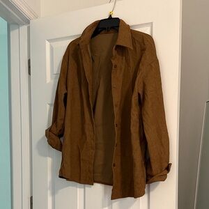 Brown Women's Jacket With Pants Set